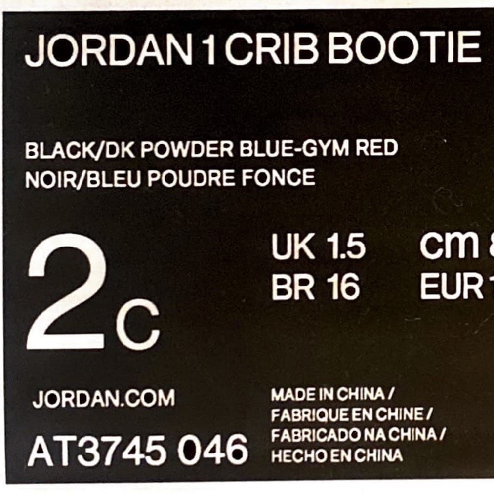 Jordan 1 crib bootie